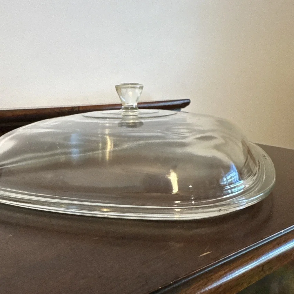 P-12-C Vintage Pyrex Glass Square Replacement Domed Casserole Lid